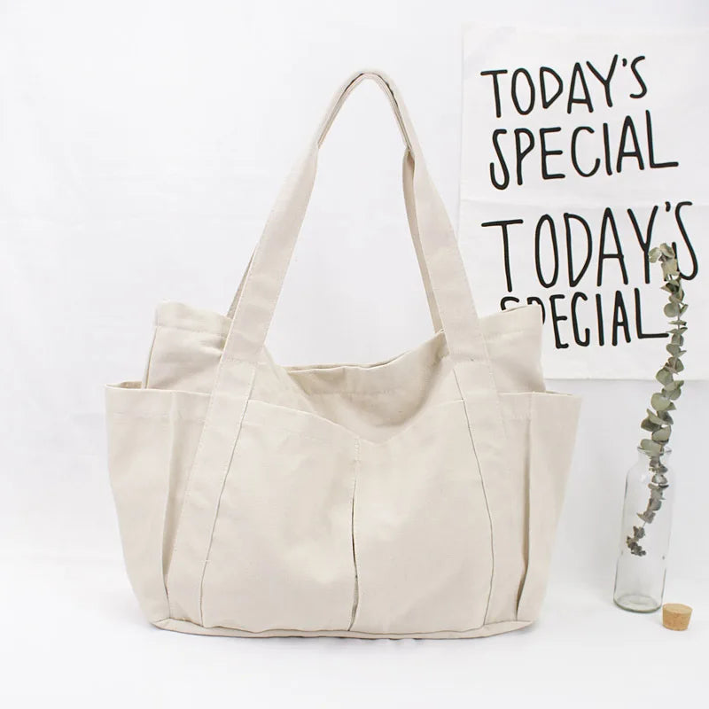 Women Literature Art Canvas Bag Large Capacity Single Shoulder Bags