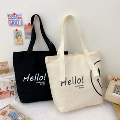 Thickened Canvas Shoulder Bag for Female Students