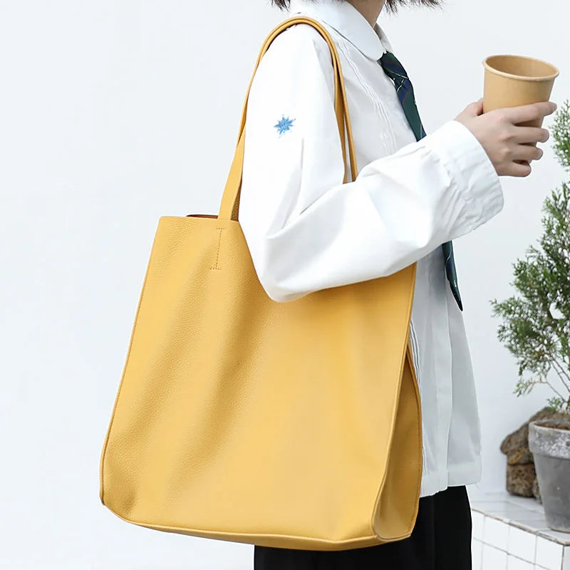 Litchi Pattern Tote Bag, Large Capacity Handbag, Single Shoulder Bag