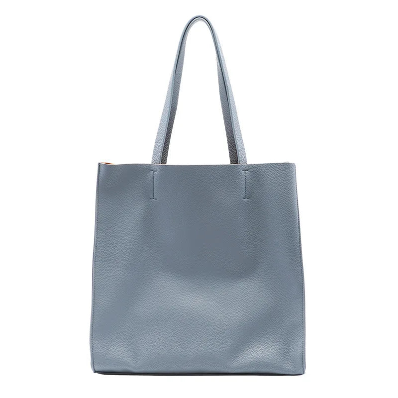Litchi Pattern Tote Bag, Large Capacity Handbag, Single Shoulder Bag