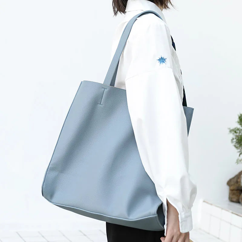 Litchi Pattern Tote Bag, Large Capacity Handbag, Single Shoulder Bag