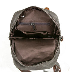 Men's Mini Canvas Chest Bag Dual Purpose Backpack