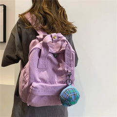 Retro Women Backpack Solid School Bag For Teenage Girl Children Backpacks