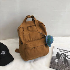 Retro Women Backpack Solid School Bag For Teenage Girl Children Backpacks