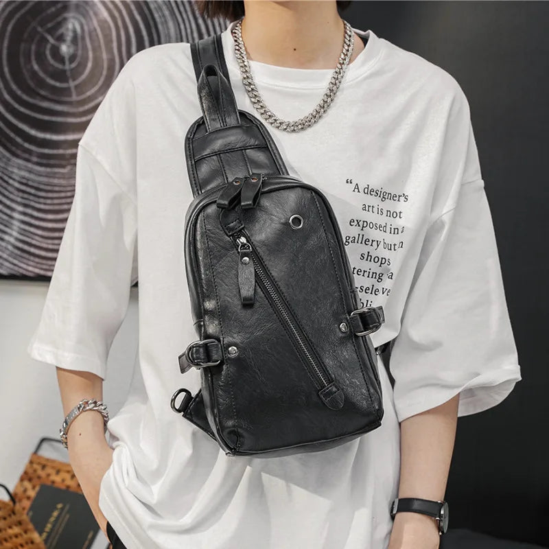 Men's Chest Bag Travel Shoulder Backpack Cycling Straddle Bag