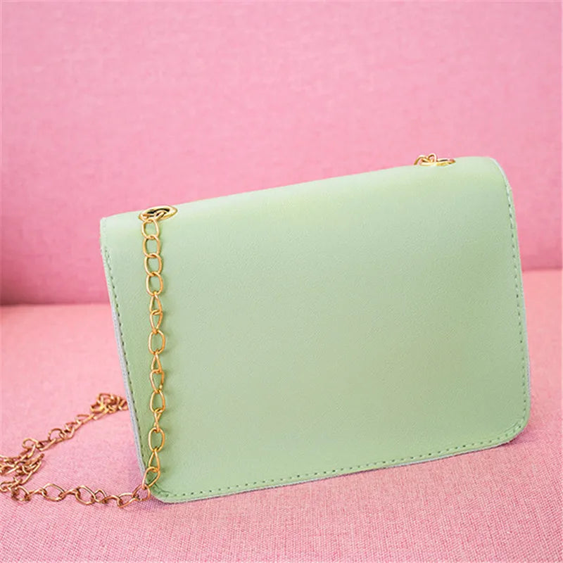 Women Chain Small Bag Female Patchwork Small Square Bag Girl Shoulder Bag