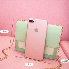 Women Chain Small Bag Female Patchwork Small Square Bag Girl Shoulder Bag