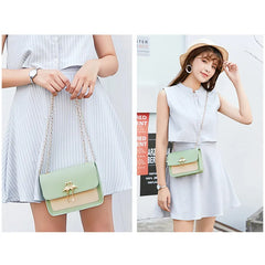 Women Chain Small Bag Female Patchwork Small Square Bag Girl Shoulder Bag