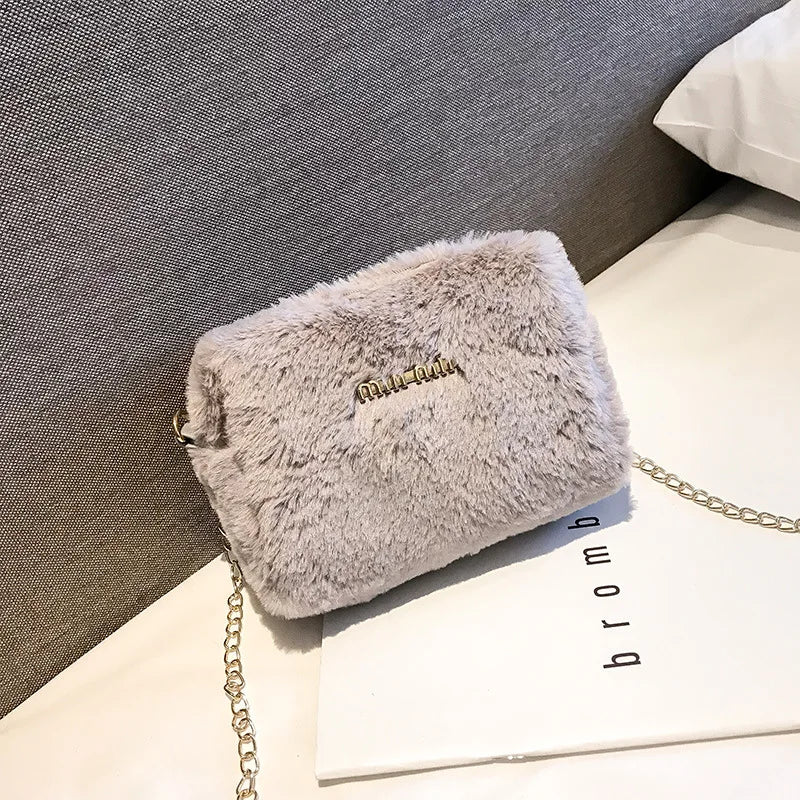 Wild Plush Chain Bag Winter Girl Crossbody Bag