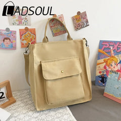 LADSOUL Casual Tote Bag For Women Shoulder Handbag Canvas Cross