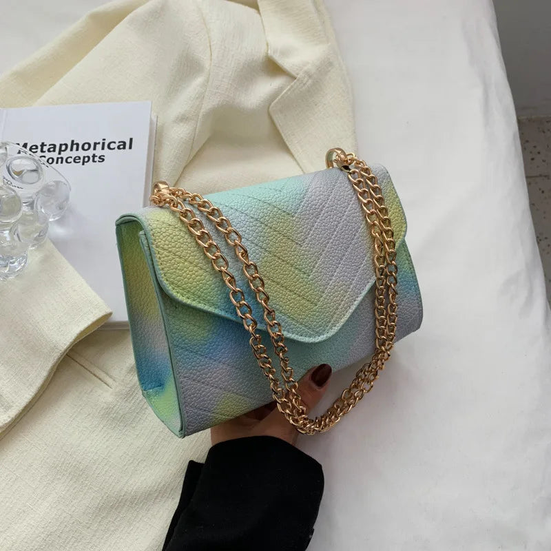 Gradient Chain Crossbody Bag Women One-shoulder Messenger Bag