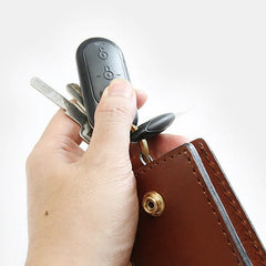 Leather Hasp Car Key Wallet Women Key Holder Case
