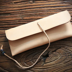 Leather Long Wallet Clutch Bag Fountain Pencil Bag