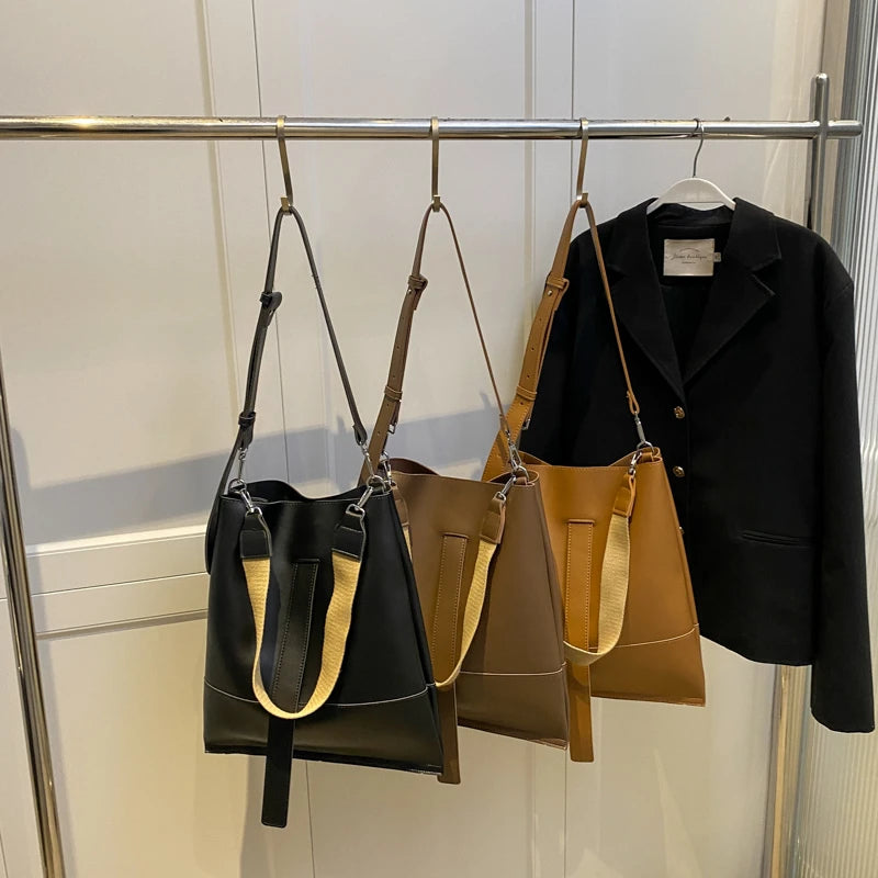Vintage Winter Bucket Crossbody Bag for Women Y2K Handbags