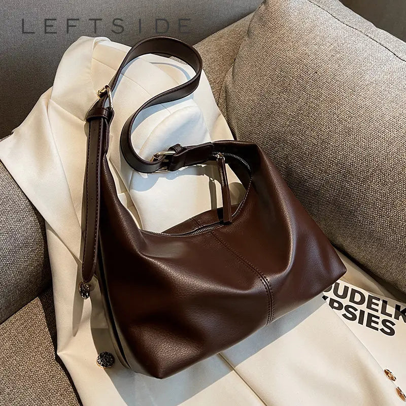 Vintage Crossbody Bag Soft Leather Lady Hobo Purse Handbag