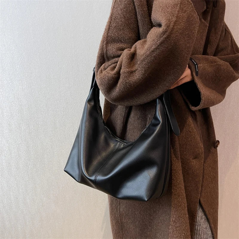 Vintage Crossbody Bag Soft Leather Lady Hobo Purse Handbag
