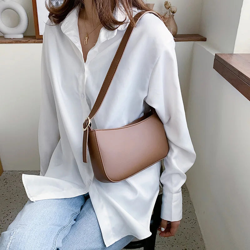 Small PU Leather Shoulder Bag Women Travel Tote