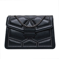 Rivet Chain Shoulder Crossbody Bag Women PU Evening Clutch Small Handbags