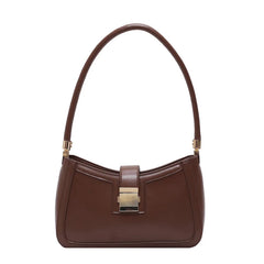 LEFTSIDE Shoulder Bags For Women Solid PU Leather Lock Handbags Small Purse