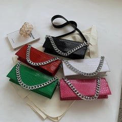 Women's Leather Shoulder Side Bag Small Crossbody Chain Purse