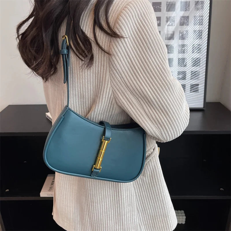 LEFTSIDE Shoulder Side Bags for Women Solid PU Leather Handbags