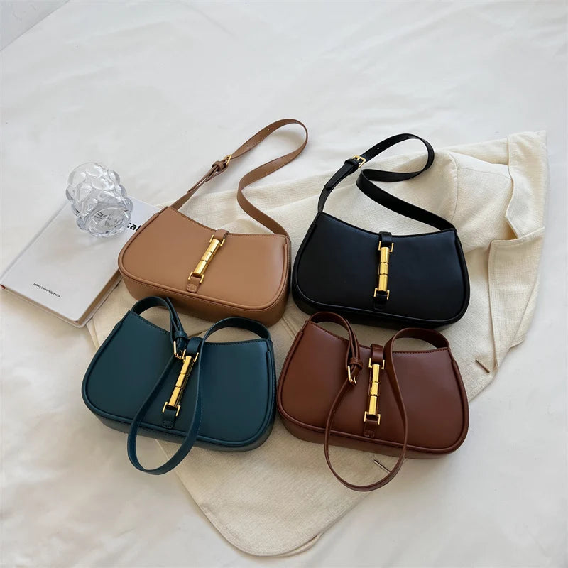 LEFTSIDE Shoulder Side Bags for Women Solid PU Leather Handbags