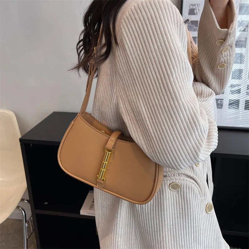 LEFTSIDE Shoulder Side Bags for Women Solid PU Leather Handbags