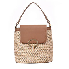 Straw Bucket Bag for Women Summer Crossbody Travel Purse Shoulder Bag
