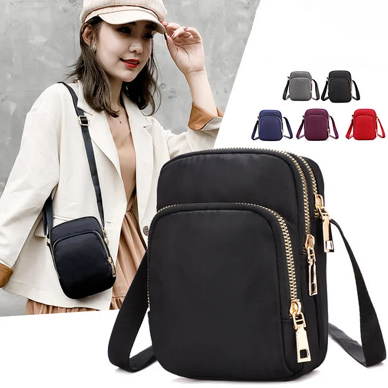 Women Crossbody Zipper Shoulder Bag Multifunction Handbag