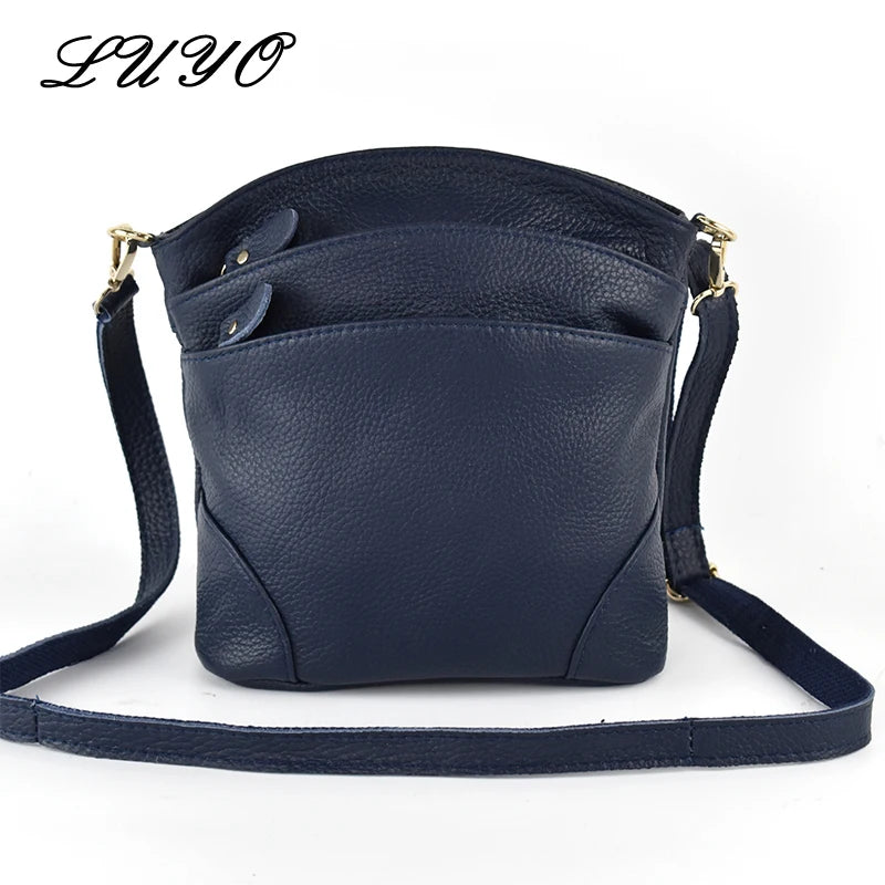 High Cow Leather Shoulder Bags for Women Mummy Casual Messenger Bag