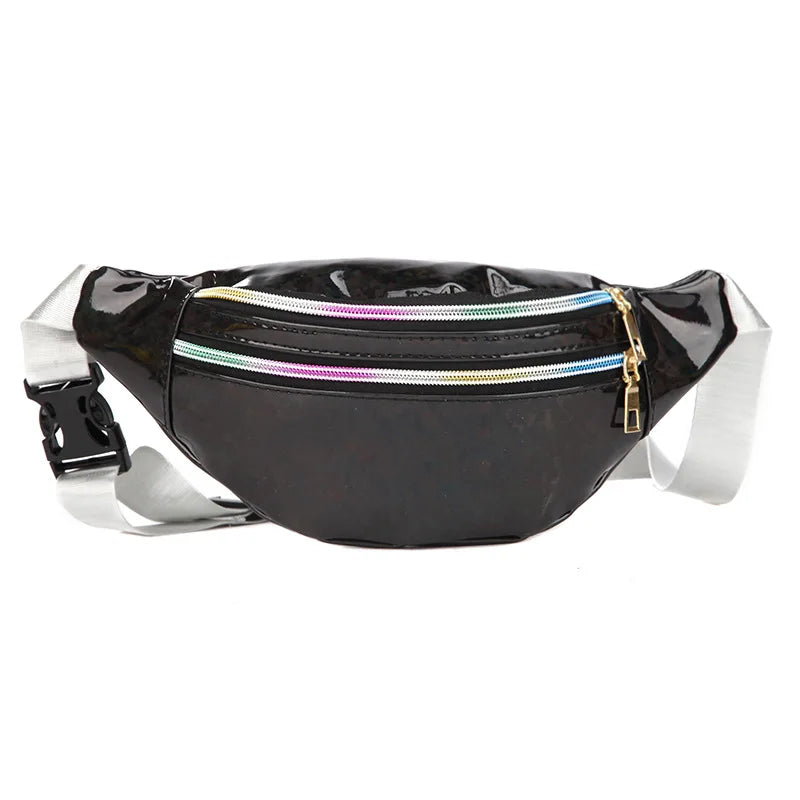 Women Holographic Waist Bag - Geometric Fanny Pack