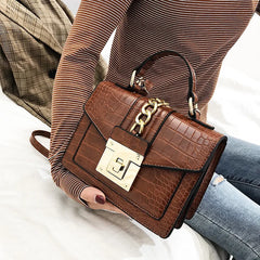 Crocodile Leather Shoulder Messenger Bag Handbag
