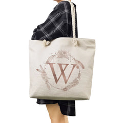 Feather Wreath Tote Bag Eco Shopping Shoulder Handbag Flower Women