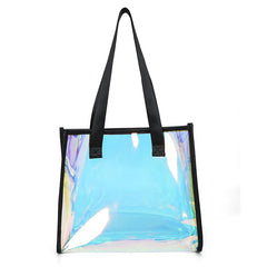 Women's Large PVC Laser Tote Beach Handbag