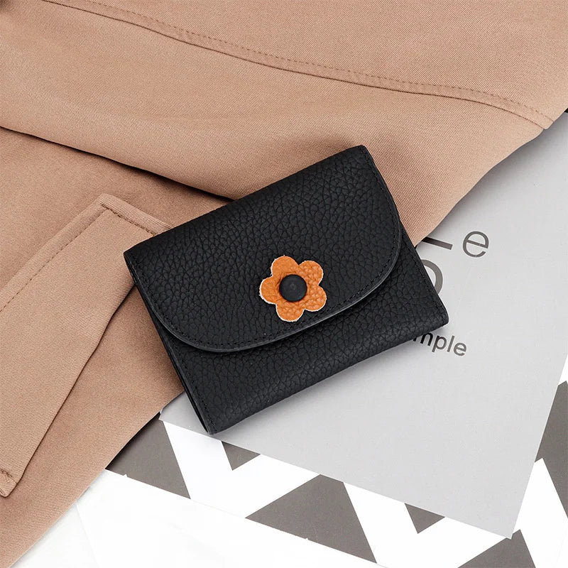 Women's Flower Wallet Small Money Bag Clutch Coin Purse Short Card Holder