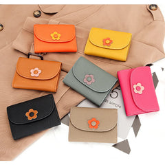 Women's Flower Wallet Small Money Bag Clutch Coin Purse Short Card Holder