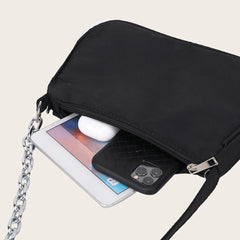 Casual Nylon Shoulder Bag with Butterfly Chain