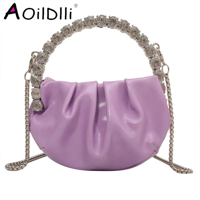 Rhinestone Crossbody Evening Bag Mini Diamond Handle Handbag