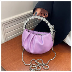 Rhinestone Crossbody Evening Bag Mini Diamond Handle Handbag