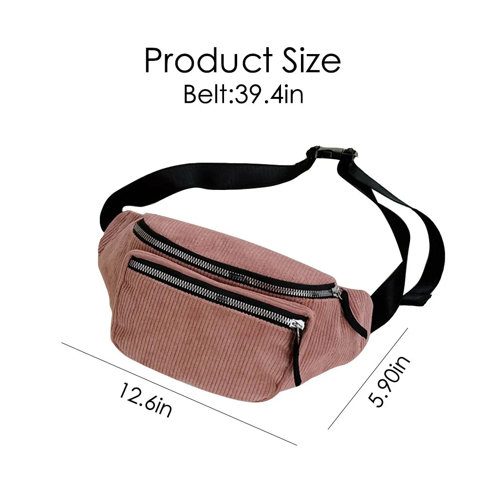 Canvas Fanny Pack Street Money Banana Phone Chest Bag