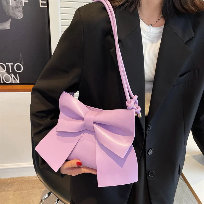 Women's Big Bowknot Shoulder Handbag Large Capacity Tote Bag
