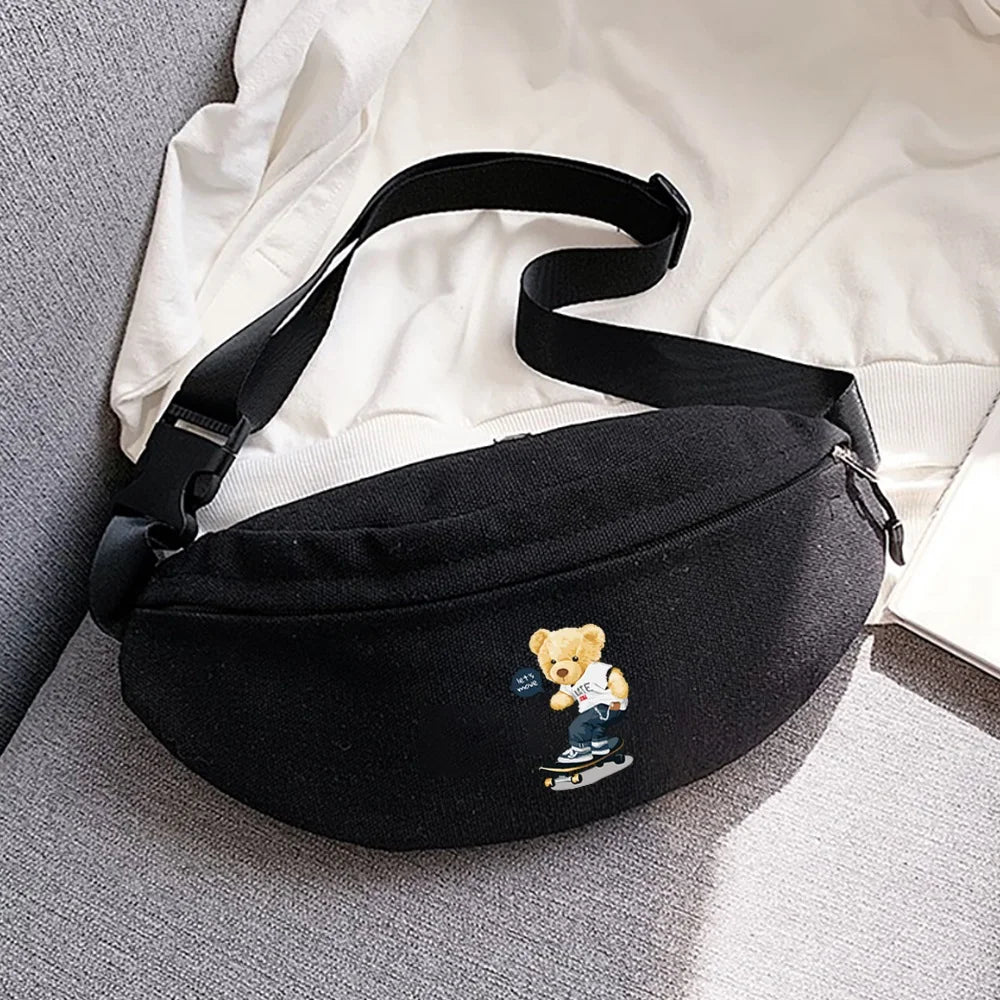 Bear Print Outdoor Sports Waist Bag for Men and Women