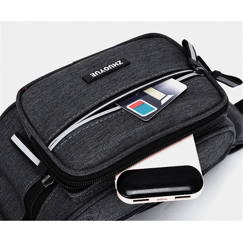 Large Capacity Men's Waist Bag Durable Sports Crossbody Backpack