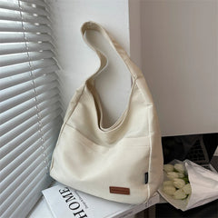 Ladies Large Capacity Canvas Handbag - Shoulder Bag for Shopping