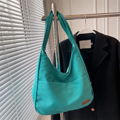 Ladies Large Capacity Canvas Handbag - Shoulder Bag for Shopping