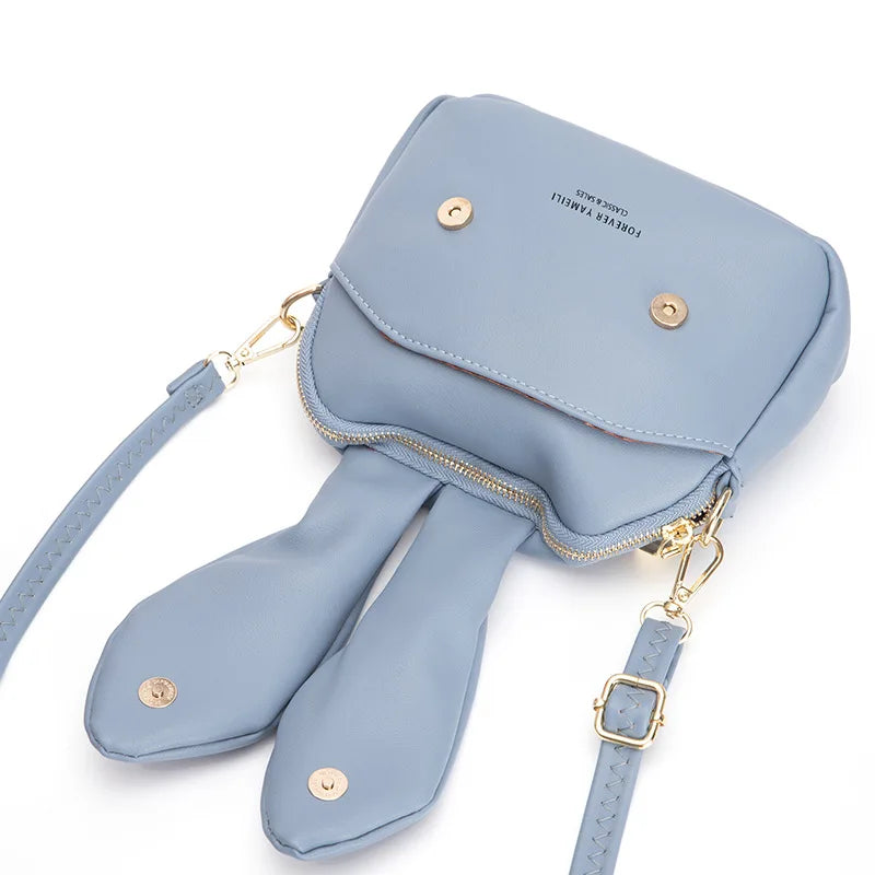 Women's Mini Bucket Bag Rabbit Ear Shoulder Bag