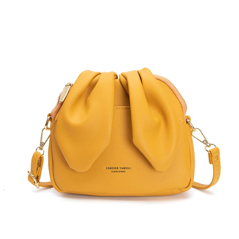 Women's Mini Bucket Bag Rabbit Ear Shoulder Bag