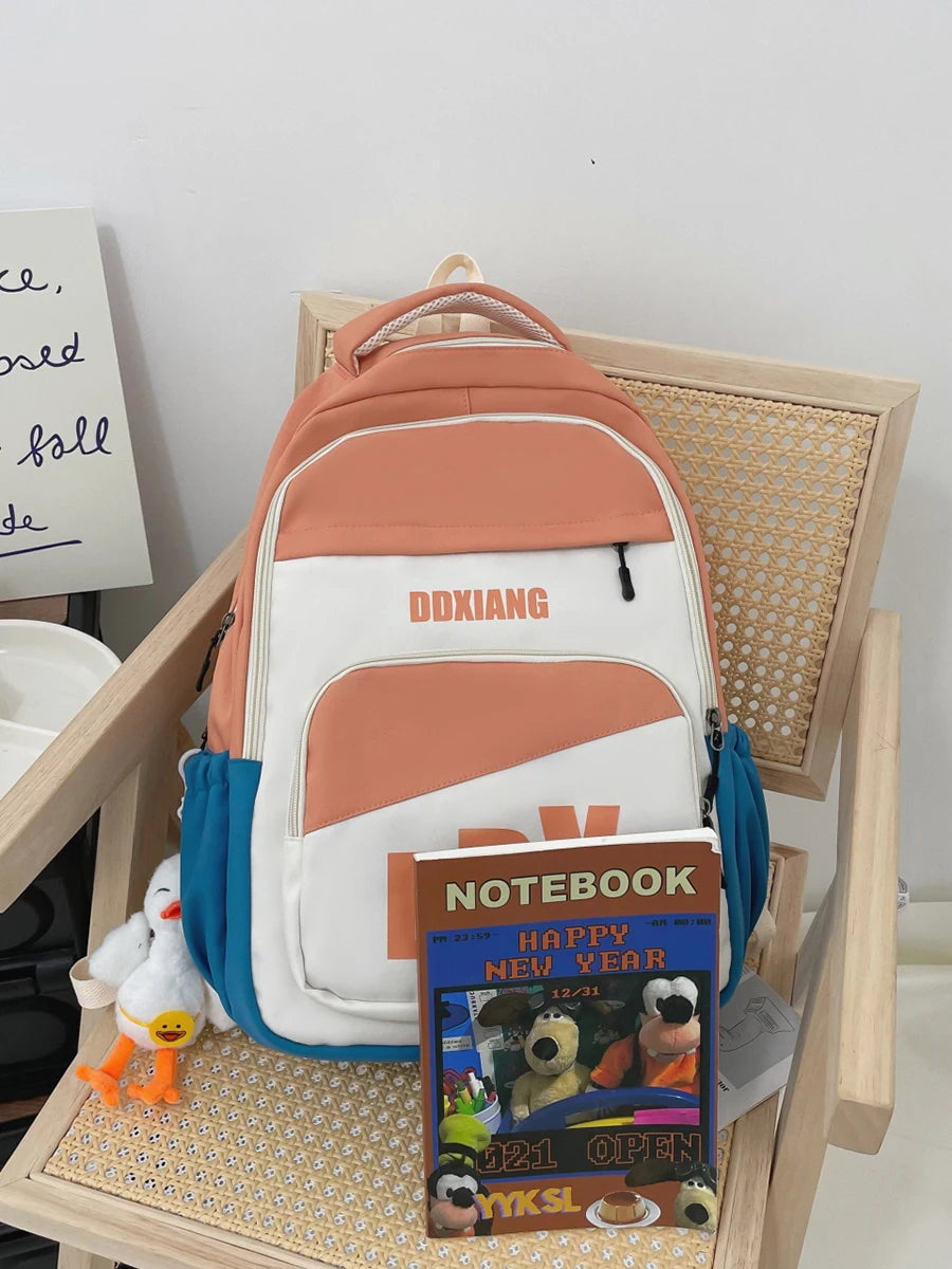 Nylon Vintage Backpack Laptop Girl Travel Bag Female College Student Backpack