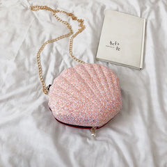 One-Shoulder Sequined Shell Bag Chain Small Bag