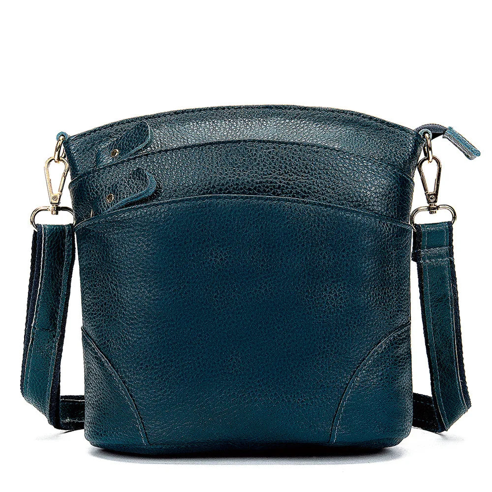 Women's Leather Shoulder Bag Purse Handbag with Packing Cubes